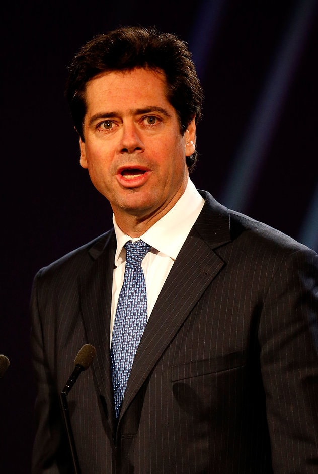 AFL 2015 Media - Virgin Australia AFL All Australian Awards MELBOURNE, AUSTRALIA - SEPTEMBER 22: Gillon McLachlan addresses the room during the 2015 Virgin Australia AFL All Australian Awards at the Royal Exhibition Building, Melbourne, Australia on September 22, 2015 (Photo by Michael Willson/AFL Media)
